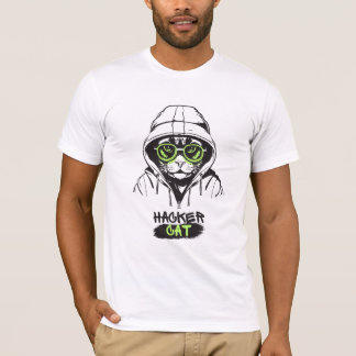 Design T-shirt "Hacker Cat"