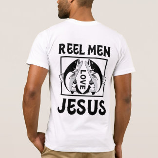 Design T-shirt moderne 'Reel Men Love Jesus'