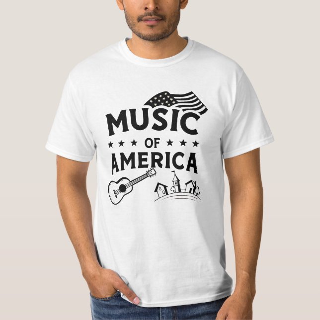Design unique de t-shirt Music America (Devant)