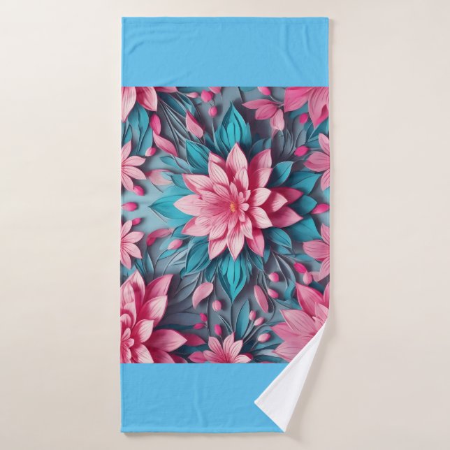 Design unique motif rose (Serviette de bain)