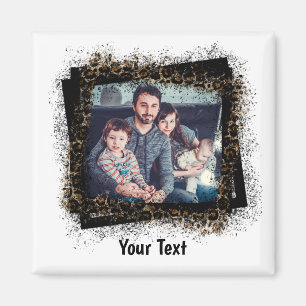 Design Your Own Leopard Frame Family Photo Magnet