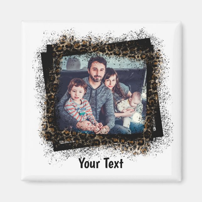Design Your Own Leopard Frame Family Photo Magnet (Devant)
