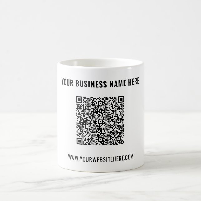Design Your Own QR Code Coffee Mug Custom Text (Centre)