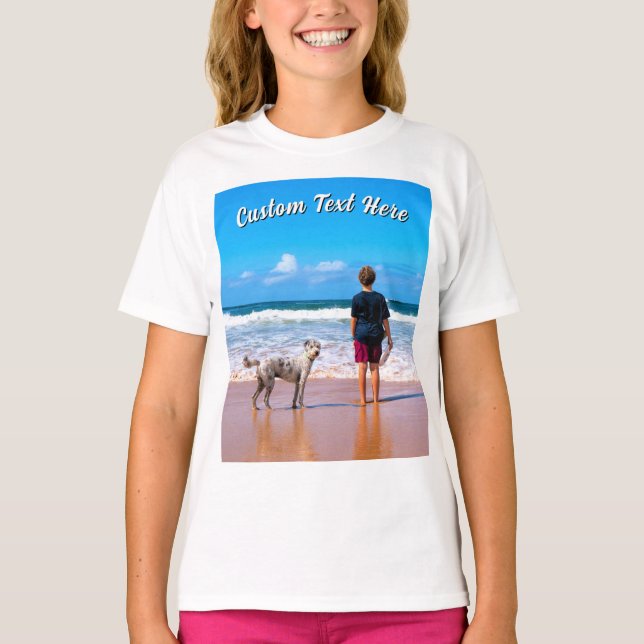 Design Your Pet Photo T-Shirt Personalized Text (Devant)