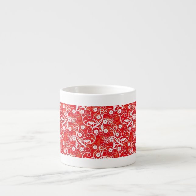 Designer Expresso Rouge-Blanc Swirl Mug (Devant)