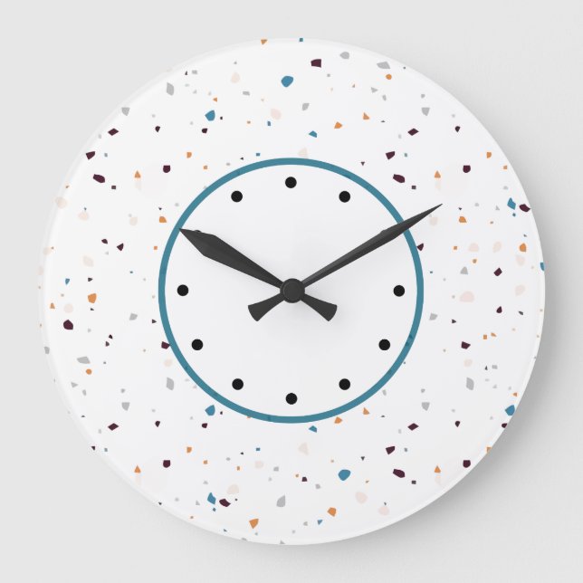 Designer Terrazzo Look Horloges murales de cuisine (Recto)