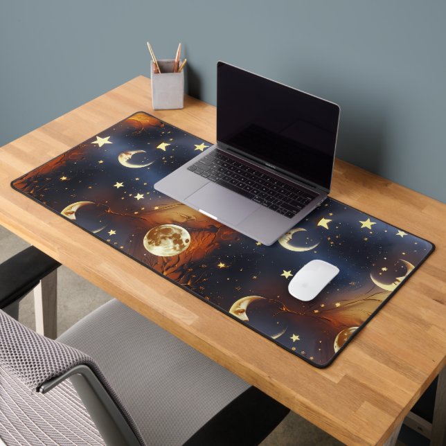 Desk Mat – Luxury Dreamy Fiery Orange Celestial  (Bureau 2)