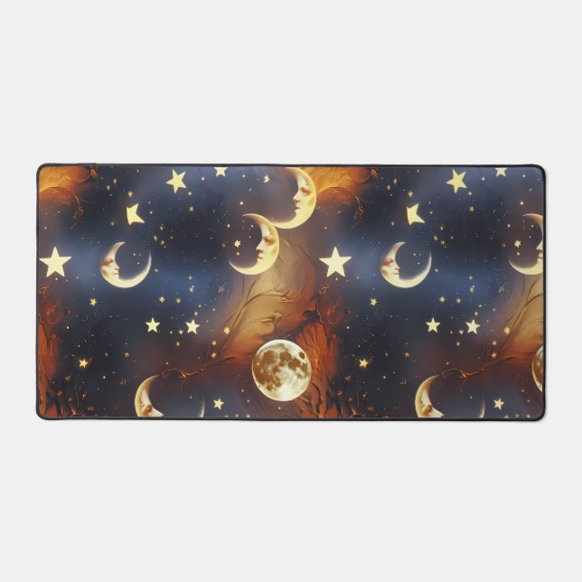 Desk Mat – Luxury Dreamy Fiery Orange Celestial  (Recto)