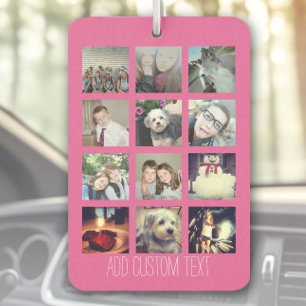 Désodorisant Pour Voiture 12 Photo Instagram Collage avec Arrière - plan ros
