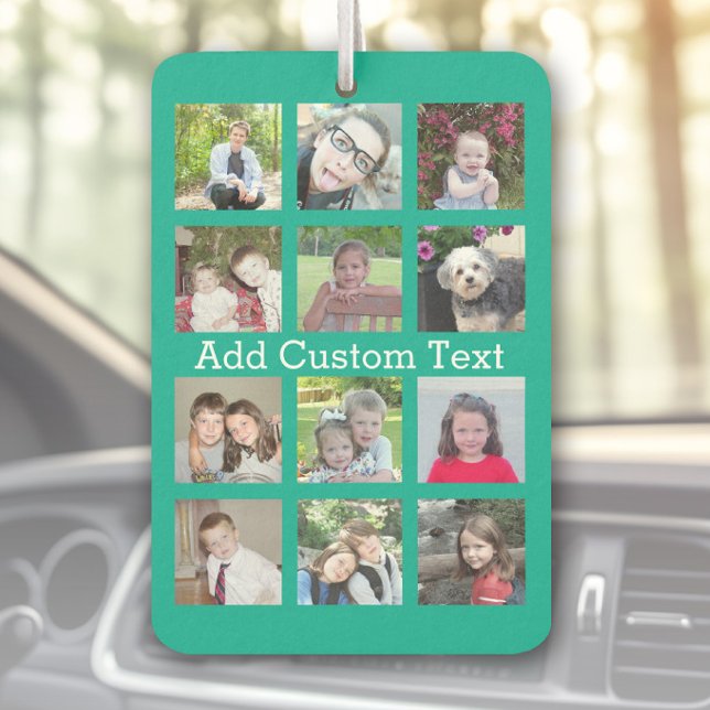 Désodorisant Pour Voiture 12 Photo Instagram Collage avec Arrière - plan ver (Custom Air Freshener with Photo Collage)