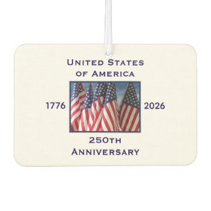 Désodorisant Pour Voiture 250e anniversaire USA Patriotic American White Car