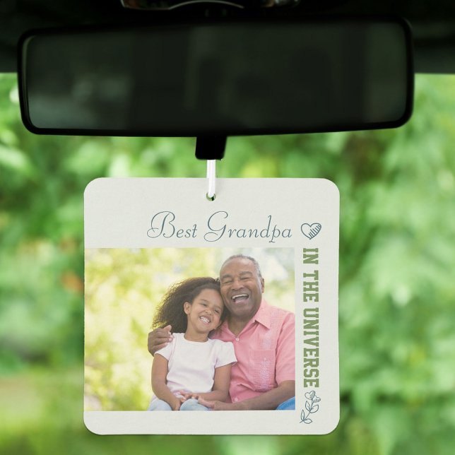 Désodorisant Pour Voiture 2 photos personnalisées - Meilleur grand-père dans (Créateur téléchargé)