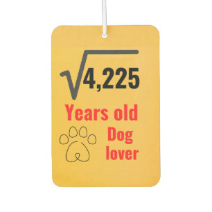 Désodorisant Pour Voiture 65 ans Amoureux des chiens drôle Joyeux anniversai