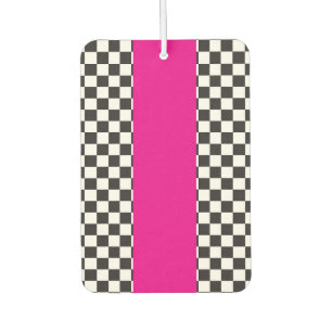 Désodorisant Pour Voiture à damiers noir blanc rose