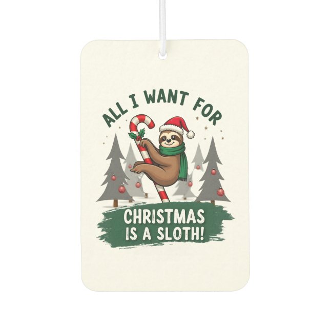 Désodorisant Pour Voiture A Sloth For Christmas. Cute, Christmas Sloth With  (Devant)