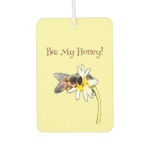 Désodorisant Pour Voiture Abeille à miel pollinisatrice sur une fleur sauvag