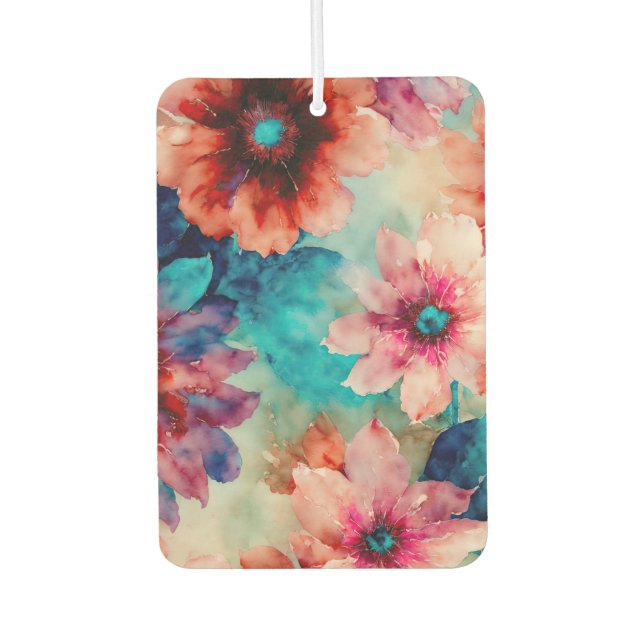 Désodorisant Pour Voiture Abstrait floral coloré (Devant)