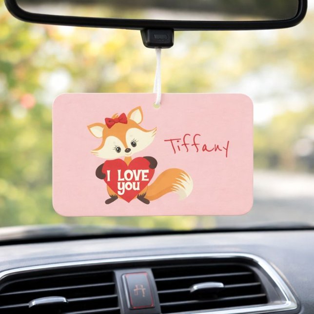 Désodorisant Pour Voiture Adorable rose Je t'aime Fox (Créateur téléchargé)