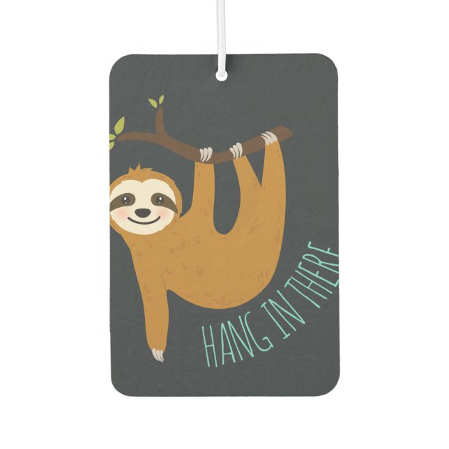 Désodorisant Pour Voiture Adorable Sloth "Hang in There" (Devant)