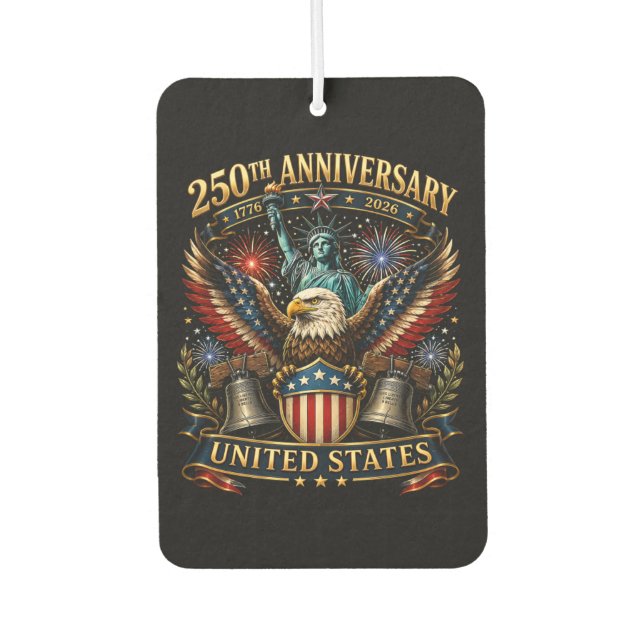 Désodorisant Pour Voiture Aigle patriotique du 250e anniversaire des États-U (Devant)
