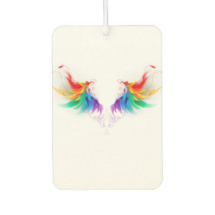 Désodorisant Pour Voiture Ailes fluffy arc-en-ciel