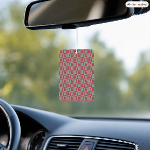 Désodorisant Pour Voiture Alabama Silhouette Motif à carreaux Rouge Gris
