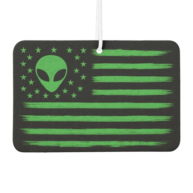 Désodorisant Pour Voiture Alien du drapeau américain UFO (Devant)