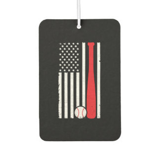 Désodorisant Pour Voiture Amateur de baseball du drapeau américain Shirt