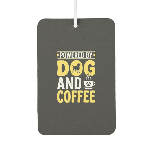 Désodorisant Pour Voiture Amateur de café chien propulsé par le design (Devant)