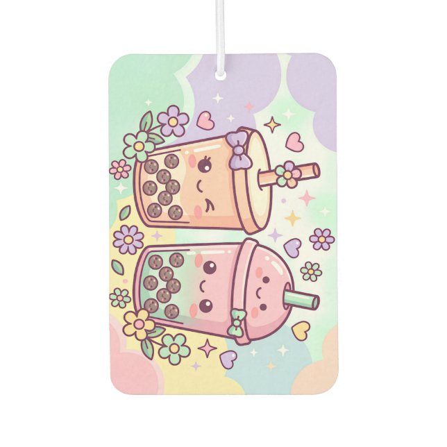 Désodorisant Pour Voiture Amis du Bubble Tea (Devant)