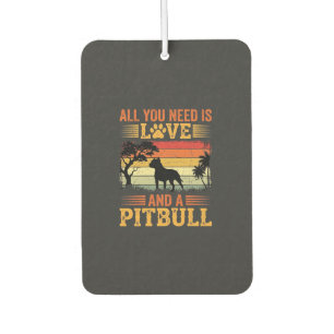 Désodorisant Pour Voiture Amour de Pitbull Coucher de Soleil Rétro Chien
