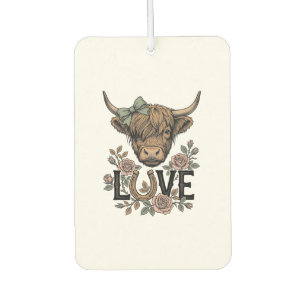 Désodorisant Pour Voiture Amour de vache des Highlands Fleur vintage Art de