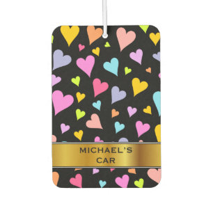 Désodorisant Pour Voiture Amusants, Amoureux, Coeurs colorés Motif & Personn