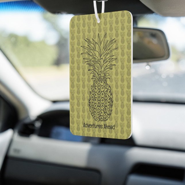 Désodorisant Pour Voiture Ananas sur fond vert motif (Créateur téléchargé)