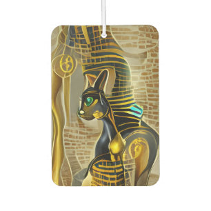 Désodorisant Pour Voiture Ancienne déesse de chat égyptienne Bastet AI Art