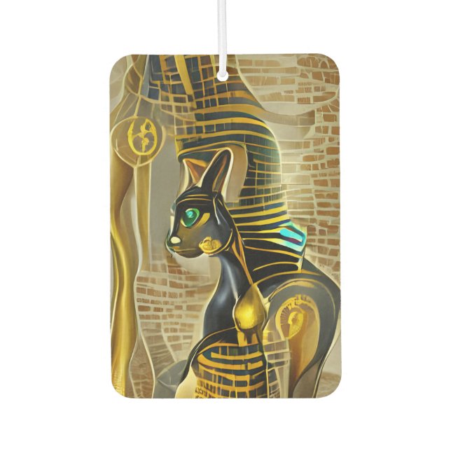 Désodorisant Pour Voiture Ancienne déesse de chat égyptienne Bastet AI Art (Devant)