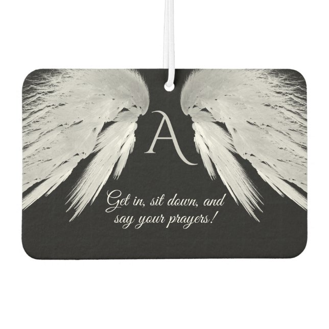 Désodorisant Pour Voiture ANGEL WINGS Black Monogram Funny (Devant)