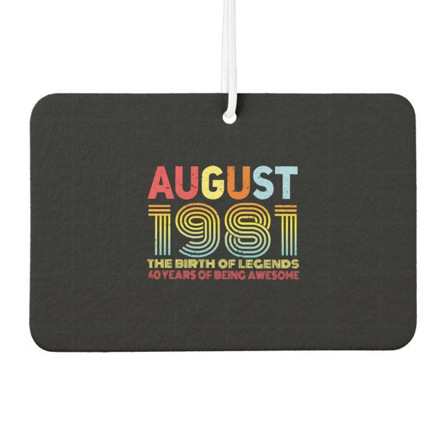 Désodorisant Pour Voiture Août 1981 Idée cadeau (Devant)