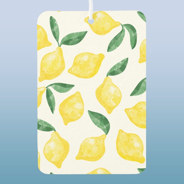 Désodorisant Pour Voiture Aquarelle Citron Motif (Citrus Lemon pattern air freshener)