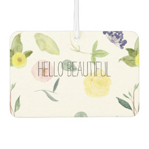 Désodorisant Pour Voiture Aquarelle rose jaune Floral