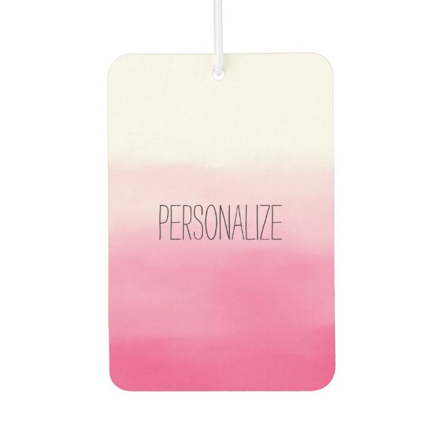 Désodorisant Pour Voiture Aquarelle rose Ombre personnalisée (Devant)