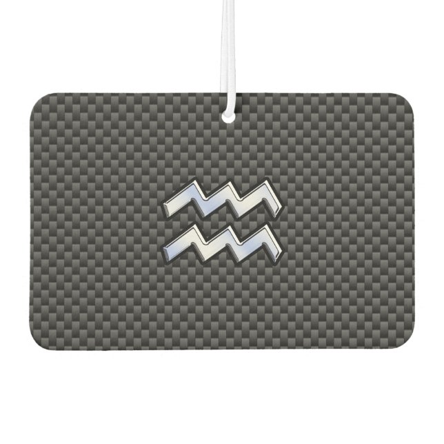 Désodorisant Pour Voiture Aquarius Zodiac Symbol Carbon Fiber Decor (Devant)