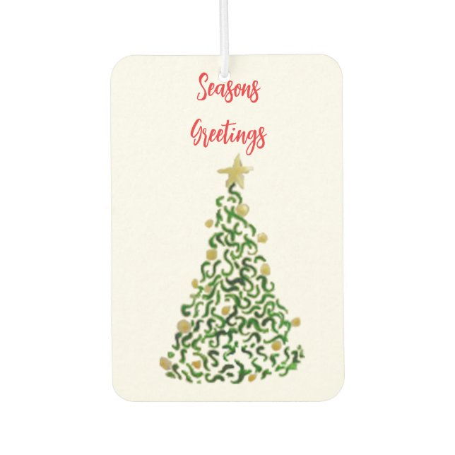Désodorisant Pour Voiture Arbre de Noël Joyeuses Fêtes (Devant)