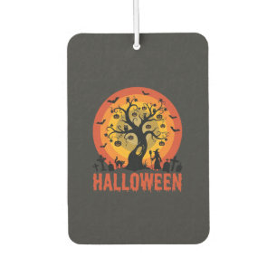 Désodorisant Pour Voiture Arbre ensorcelé Halloween Sorcière et chats noirs