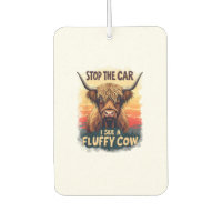 Arrêtez La Voiture Je Vois Fluffy Cow Retro Highla
