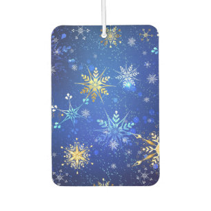 Désodorisant Pour Voiture Arrière - plan Bleu XMAS avec des flocons de neige