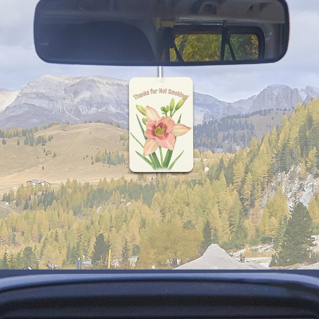 Désodorisant Pour Voiture Art Botanique Fleur journalier Personnalisé (Personalized Daylily Floral Botanical Art Design Air Freshener for Car or Home
)