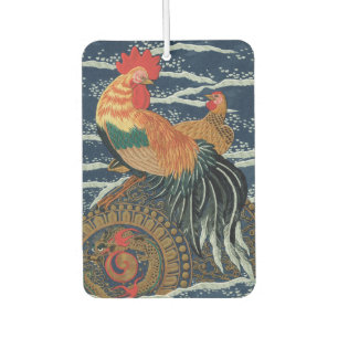 Désodorisant Pour Voiture Art japonais vintage représentant un coq dragon