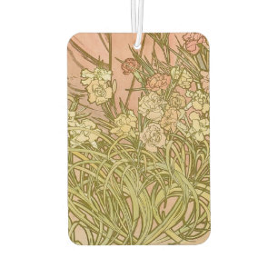 Désodorisant Pour Voiture Art Nouveau Alphonse Mucha Fleurs d'œillet florale