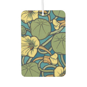 Désodorisant Pour Voiture Art Nouveau Nasturtium Bleu Or floral Verneuil